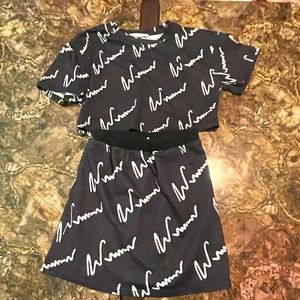 Girls Shein two piece skirt set-10